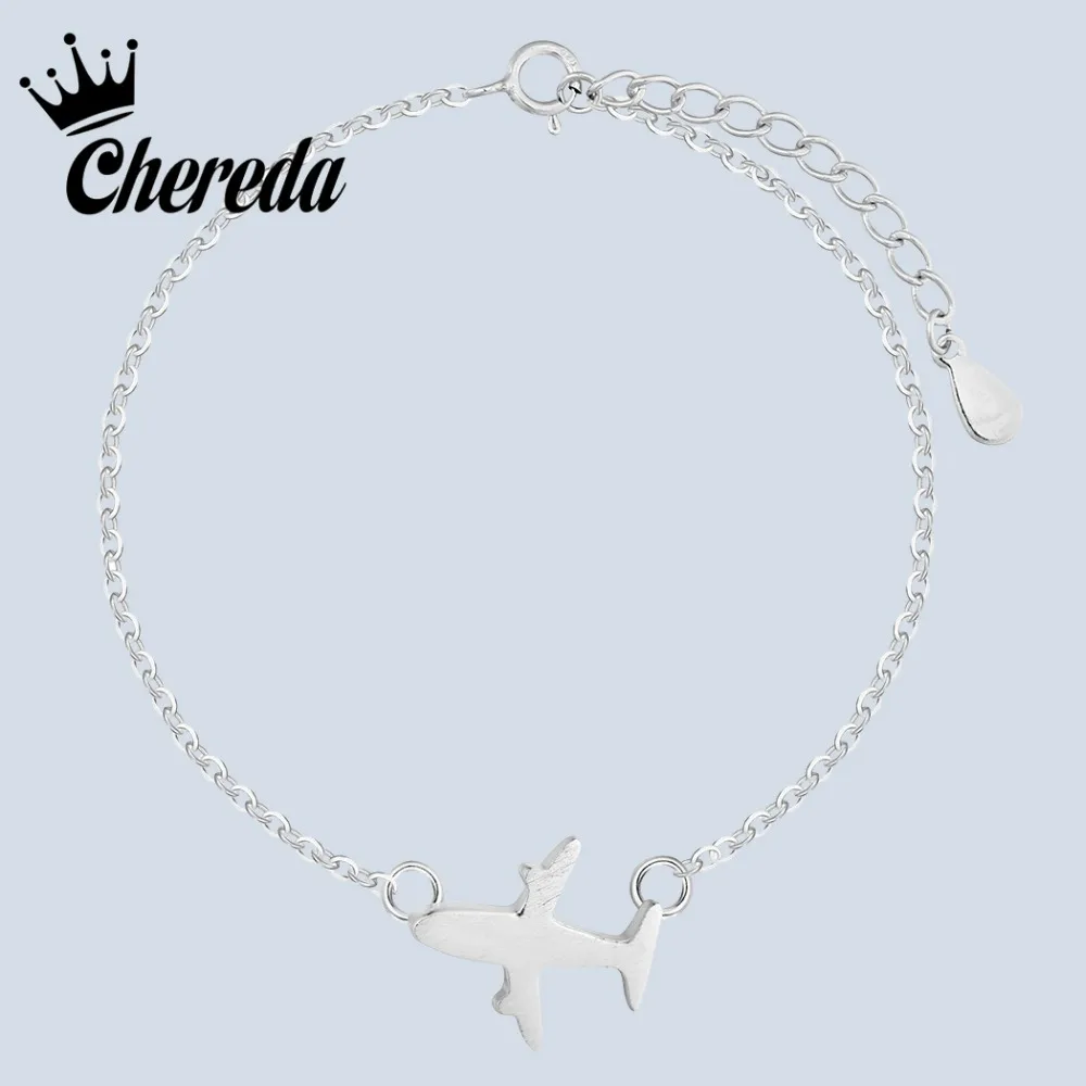 

Chereda New Fashion 1PCS Fashion Plane Bracelet Tiny Aircraft Airplane Bracelets Jewelry for Women Chain Charms Accessories