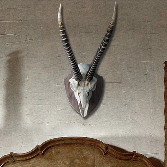 Vintage Resin Animal Skull Wall Decoration Antelope Creative Vintage Resin Animal Skull Wall Decoration Antelope Creative Beast Ornament Hand Made Craft