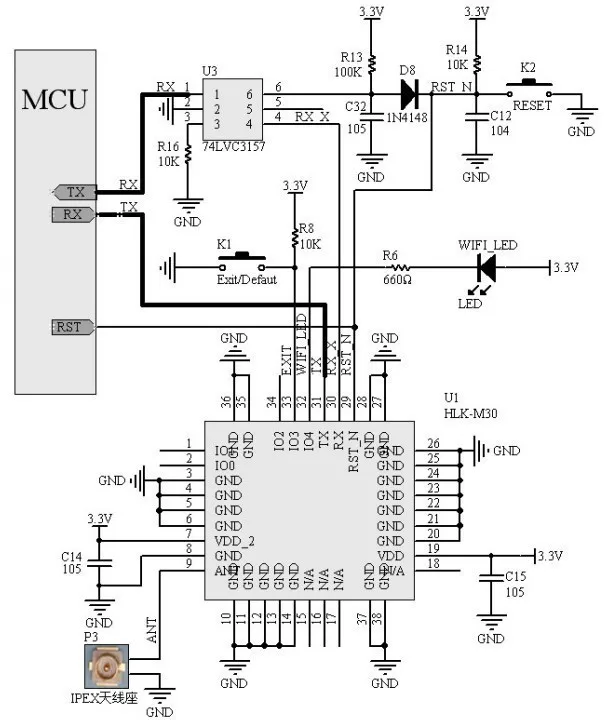 Подключаемый модуль wi-fi UART с функцией smart link HLK-M35