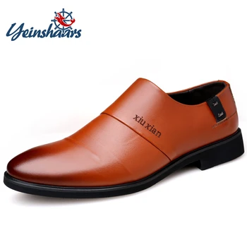 

YEINSHAARS 2019 Men Wedding Groomsman Extravagant Elegant Dress Shoes Men Business Elevator Shoes 5CM Invisible Height Increase