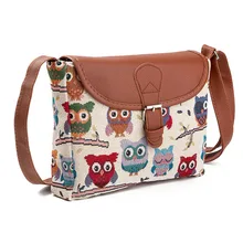 Women Messenger Bags Women Shoulder Bags Cute Owl Printed Canvas Crossbody Female Luxury designer Handbags Summer Casual Bags women messenger bags flap bag lady canvas cartoon owl printed crossbody shoulder bags small female handbags