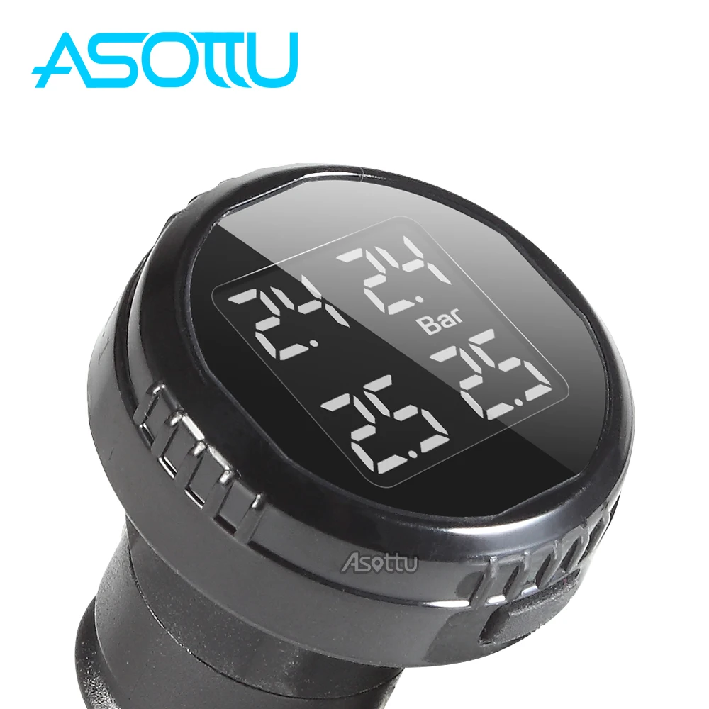 

Asottu Car TPMS Tire Pressure Monitoring System Tyre Pressure Auto Security Alarm Systems cigarette lighter Digital LCD Display