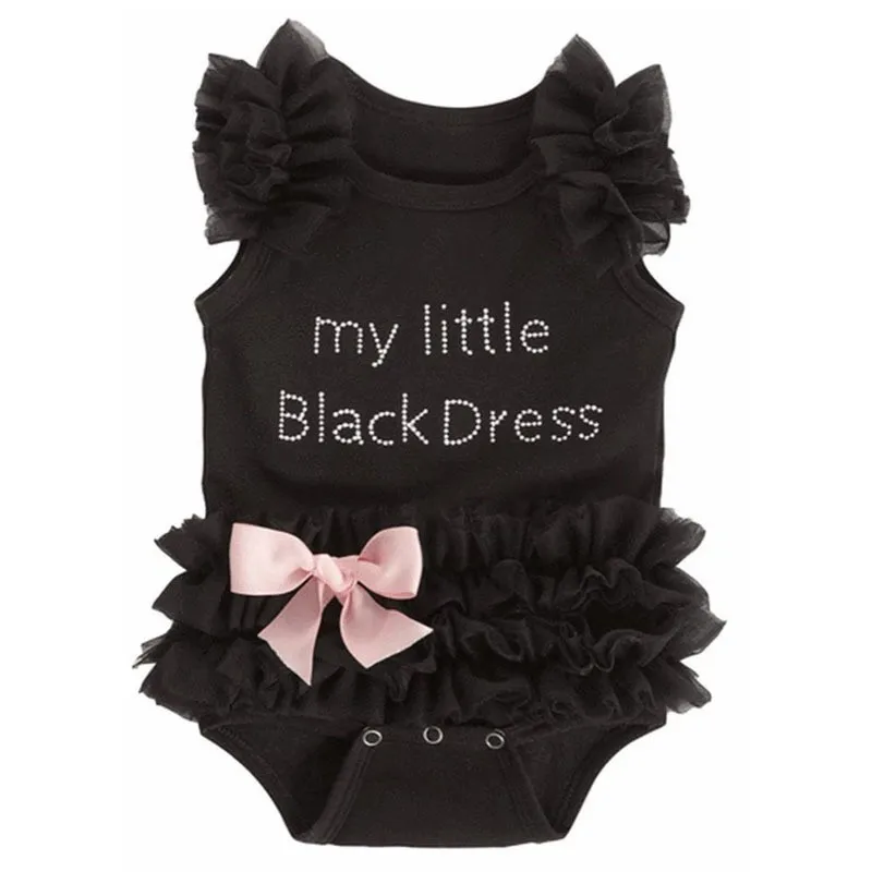 cute baby in black dress