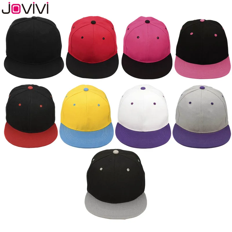 

Jovivi 1pc Mixed Color Unisex Baseball Cap Adjustable Snapback Flat Hip Hop Hat Plain Solid Classic Fashion Outdoor Sport Hat