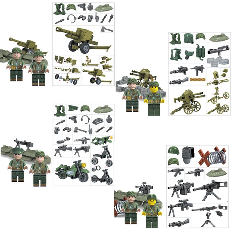 

4 in 1 MILITARY Compatible LegoINGlys US Army Soldier SWAT Special Forces Model Building Blocks Bricks Figure Toy Gift Children