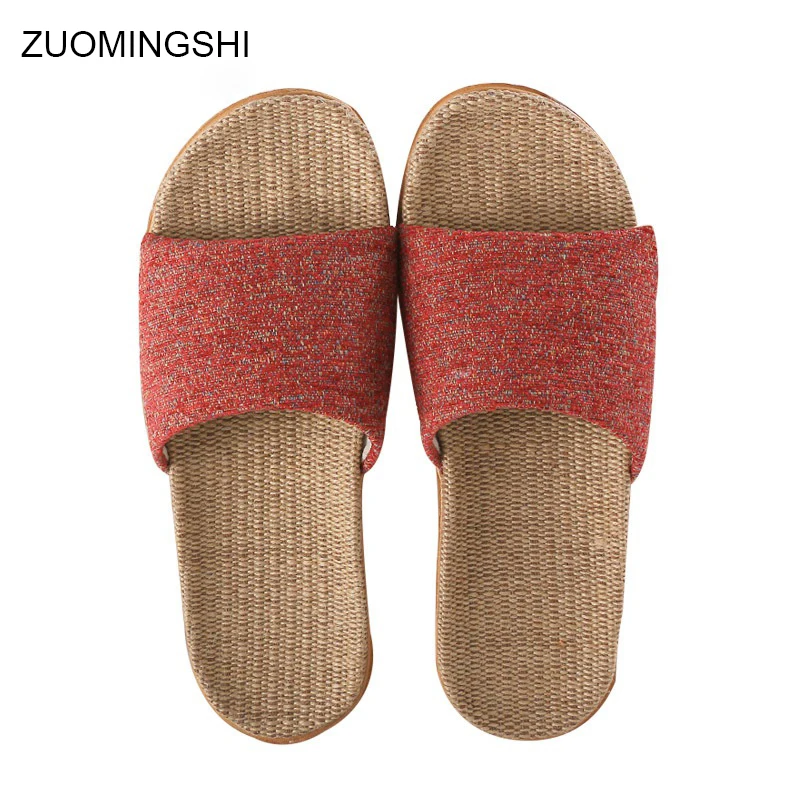 

Ladies Girls Flat Shoes Slippers Women Linen Shoes Autumn Home Non-slip Female Outside Beach