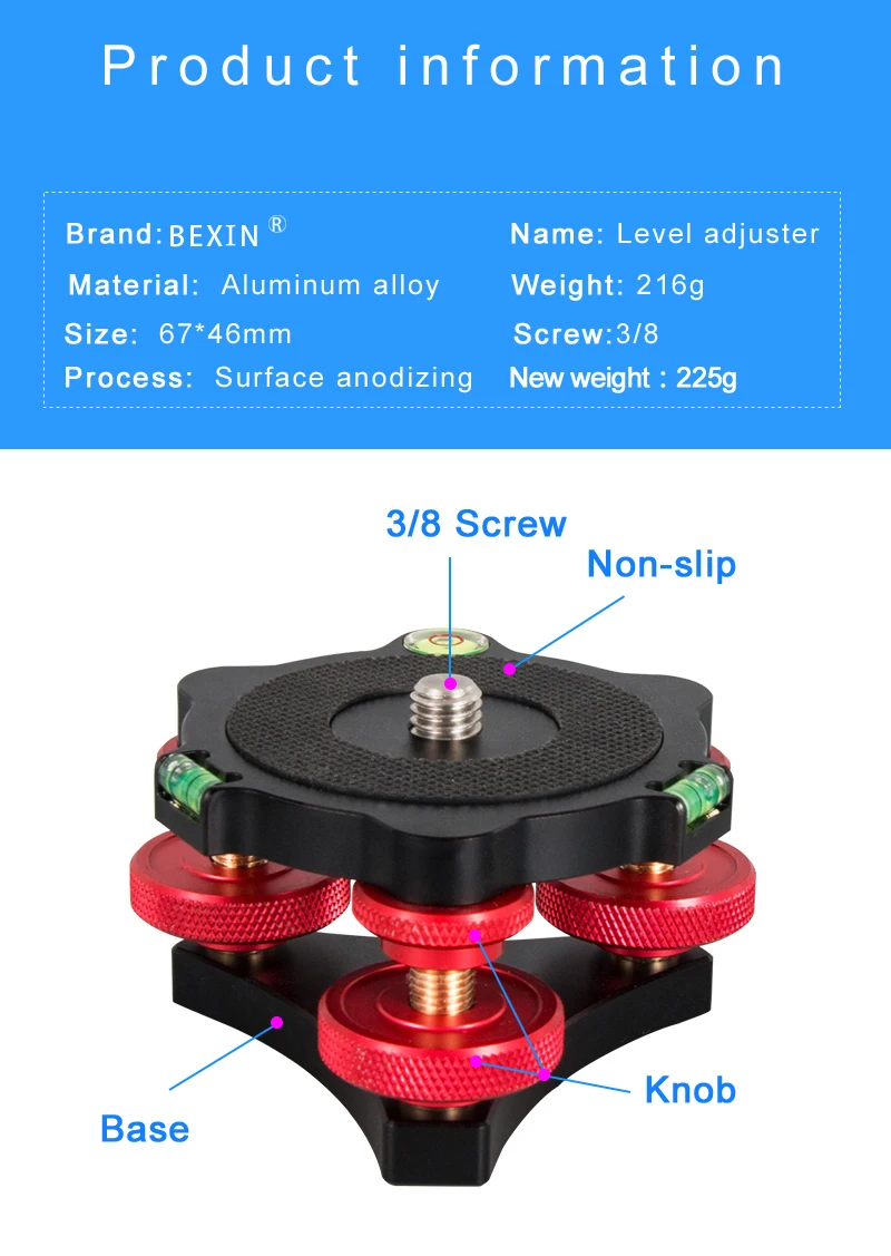 BEXIN LP-64 камера Алюминиевый сплав быстрый релиз уровень база для штатива монопод шаровая Головка фотографии аксессуары быстрый релиз