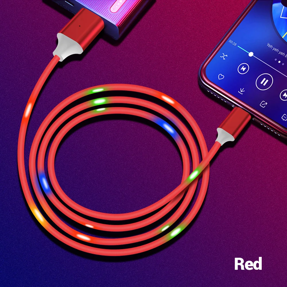 KISSCASE 2A Тип usb C кабель для Xiaomi Redmi Note 7 4X быстрой зарядки светодиодный голос Управление USB кабель для samsung S10 S9 мобильный шнур