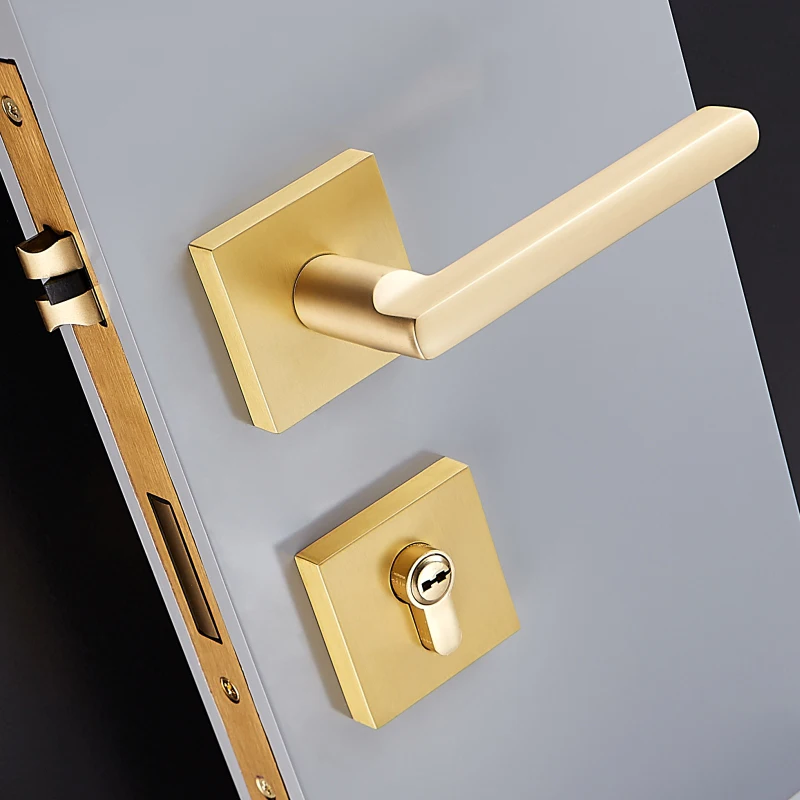  1Set European Solid Brass Door Lock Set Interior Anti-theft Silent Door Lock Living Room/Bedroom/Ba - 33051014382