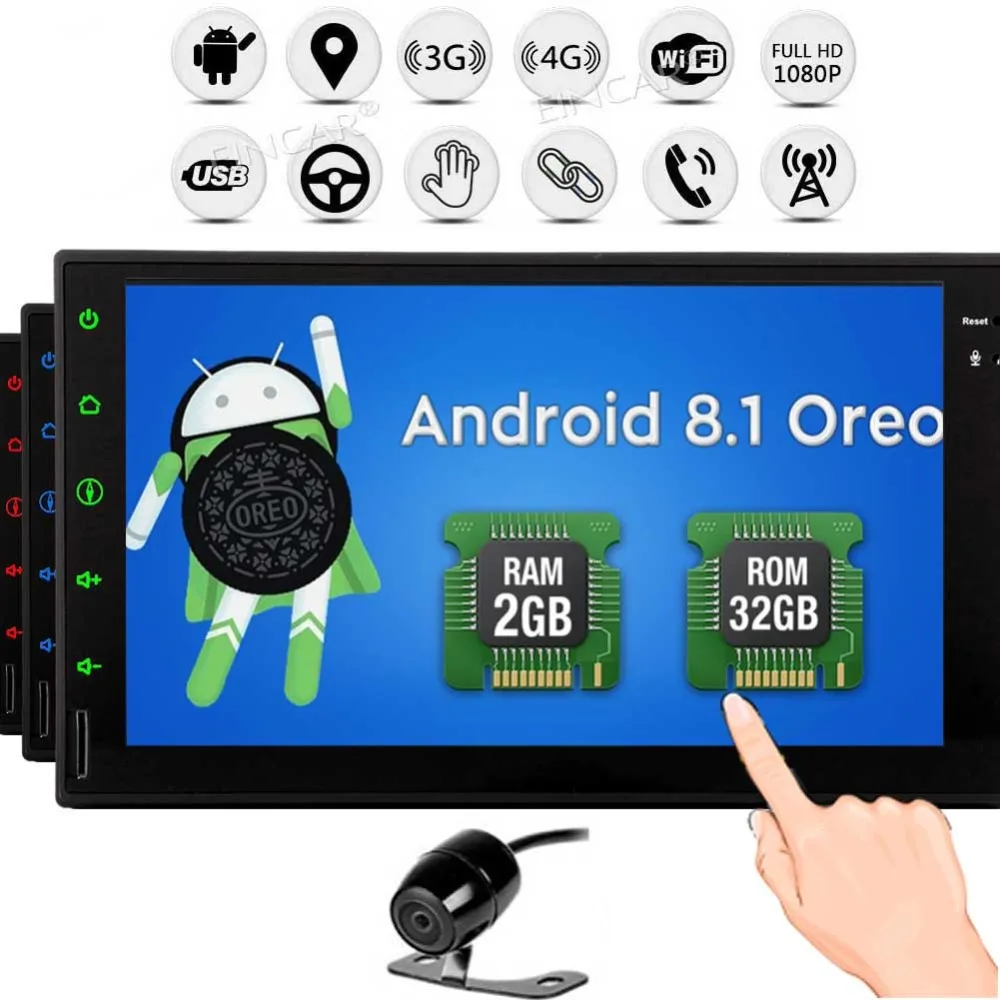 Car Stereo System Double Din 2GB RAM with GPS Navigation support Fastboot Wifi 1080P Video Audio Radio Receiver in dash | Автомобили и