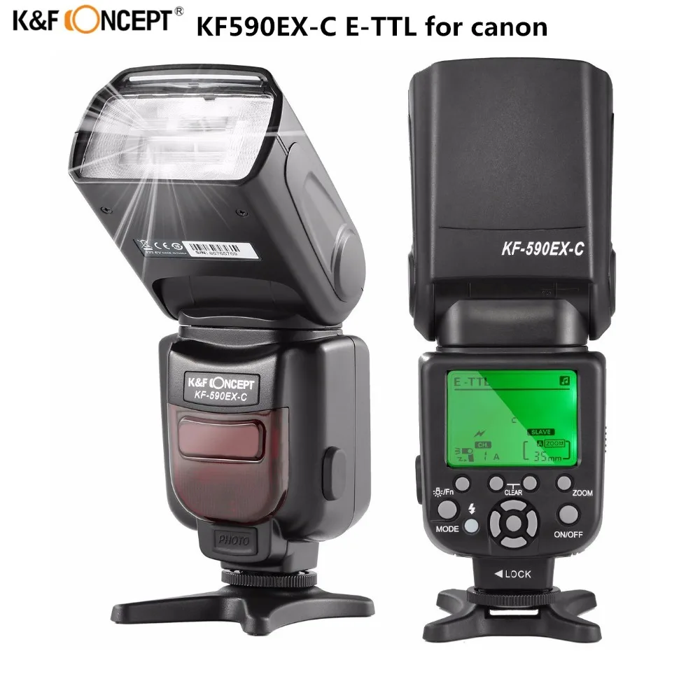 

K&F CONCEPT KF590EX-C LCD Wireless TTL Flash Speedlite Master Slave Speedlight For Canon 6d 600d 700d 5d mark iii DSLR Camera