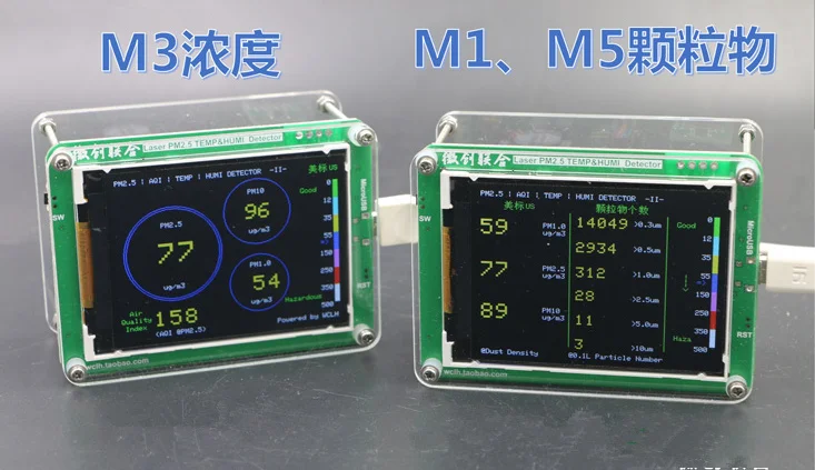 

Household M3 Concentration Laser PM2.5 Sensor With Temperature,Humidity Air quality monitoring dust haze PM2.5 Sensor TFT