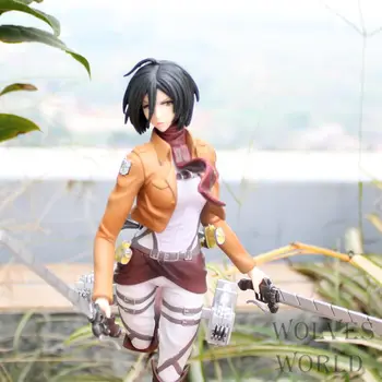 

J.G Chen Free Shipping Anime Attack on Titan Figma Mikasa Ackerman 25CM PVC Action Figure Collectible Model Toy