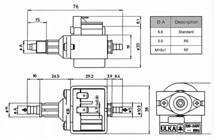 ULKA 230-240V 16W электромагнитный насос NME электромагнитный насос