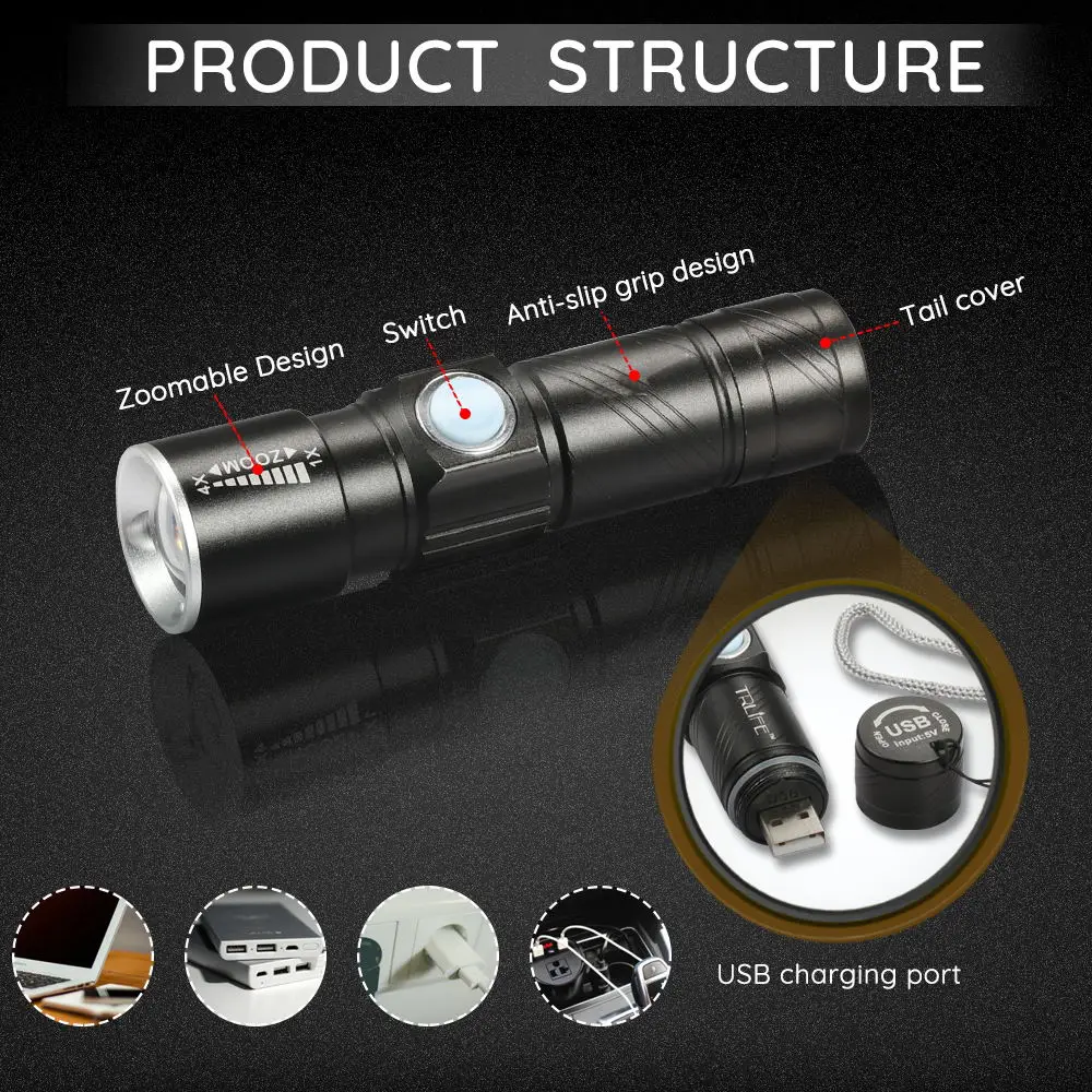 Cheap 3800 Lumen Built-in Battery USB Rechargeable Bike Light 3modes Bicycle Front LED Flashlight Lamp Zoom Cycling Lights for Fishing 1 Cheap 3800 Lumen Built-in Battery USB Rechargeable Bike Light 3modes Bicycle Front LED Flashlight Lamp Zoom Cycling Lights for Fishing 1