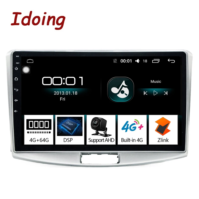 Discount Idoing 10.2"4G+64G 2.5D IPS DSP 8 Core Car Android 8.1 Radio Multimedia Player Fit PASSAT B7 Built-in GPS Navigation and GLONASS 1