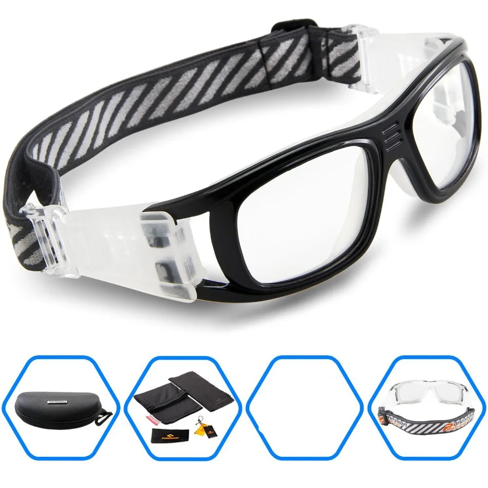 Sports Protective Goggles Basketball Glasses Eyewear Black Football Rugby Soccer