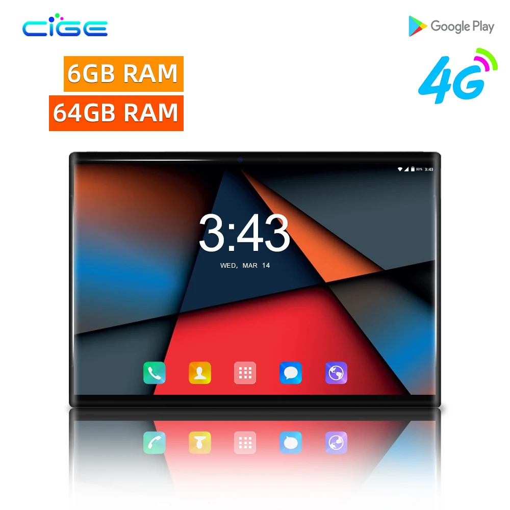 

new CIGE N9 the tablet android 10.1 inch 4G LTE Dual SIM Phone call tablets phablet 6GB + 64GB Octa Core wifi GPS FM + gift
