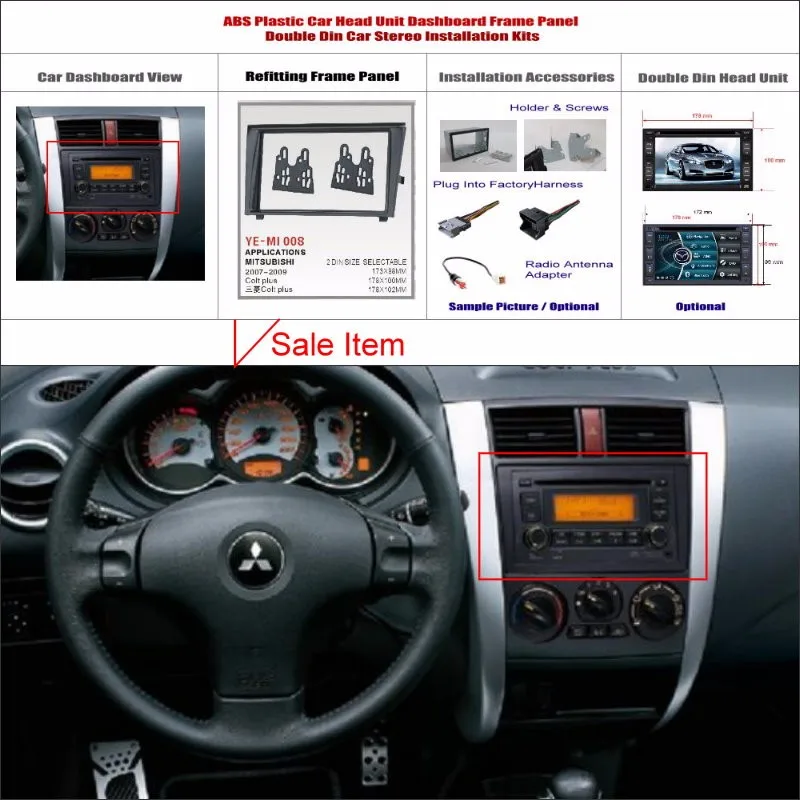 MITSUBISHI COLT Fa/çade Contour garniture panneau Adaptateur simple DIN Kit dinstallation