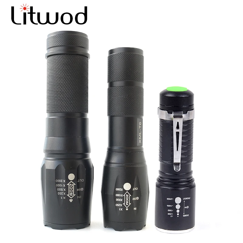 Litwod z30 XM-L T6 Zoomable torch 4000LM Aluminum Waterproof LED Flashlight Torch light for 26650 Rechargeable Battery or AAA