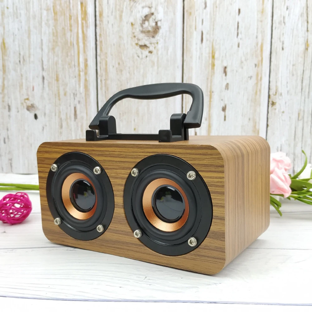 Деревянные Bluetooth колонки HiFi шок сабвуфер беспроводной портативный тяжелый бас стерео динамик s музыкальный плеер ЖК-дисплей TF