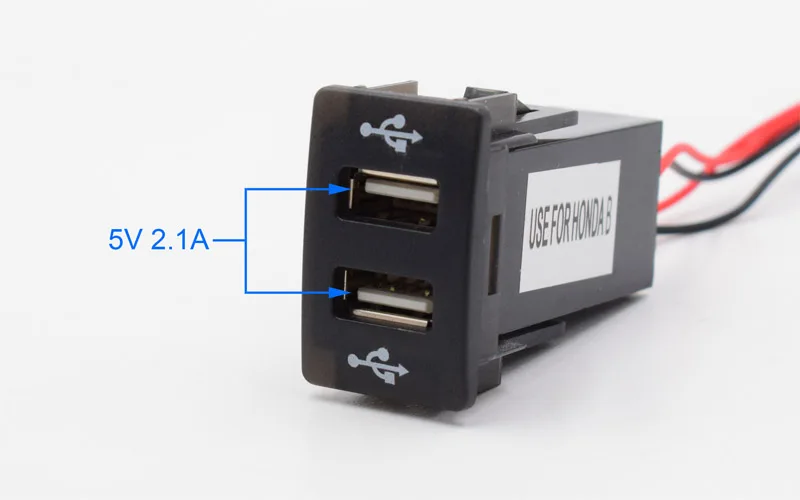 XCGaoon специальный 2 USB 5 В 2.1A разъем интерфейса автомобильное зарядное устройство адаптер для HONDA, светодиодный преобразователь питания синий светодиодный