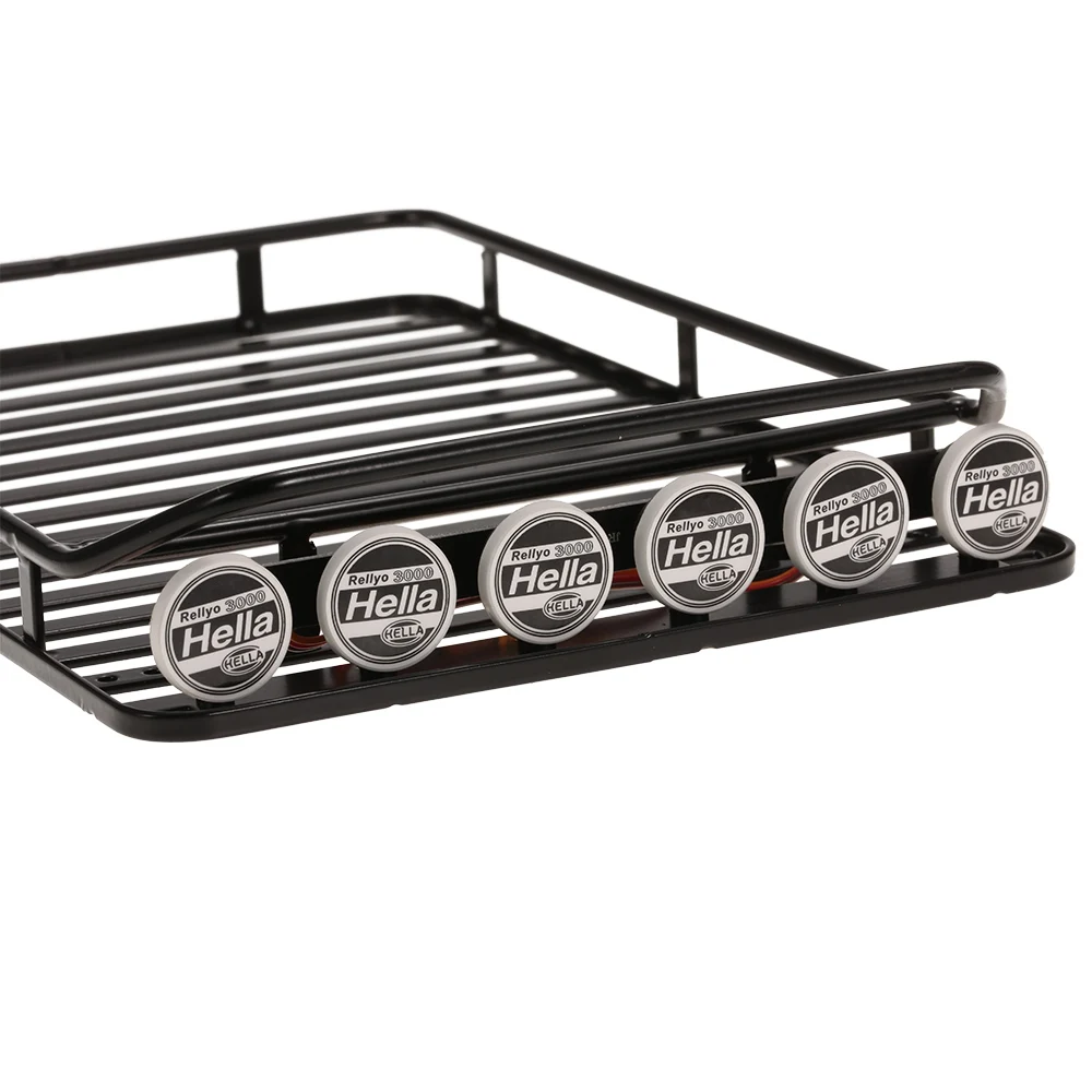 AX-519 Metal Roof Rack Luggage with 6 LED Light Lamp Kit  for Axial SCX10 RC4WD D90 RC Car 110 RC Rock Crawler Cars Parts (3)