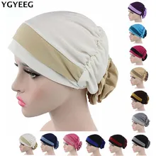 YGYEEG женская мусульманская шапка 12 цветов цветок головной убор шарф модная мягкая шапка s леди лето весна бини эластичная ткань полотенце