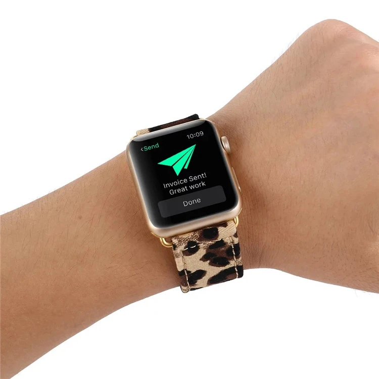 С леопардовым принтом из натуральной кожи ремешок для часов Ремешок Apple Watch 38mm 42mm