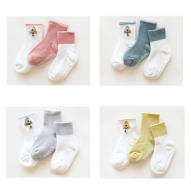 

MrY Baby Socks Non-slip Baby Tube Socks Newborn Socks 0-3 Year Kids Child Boy Girls New Spring Autumn Socks 3 Pairs Pack