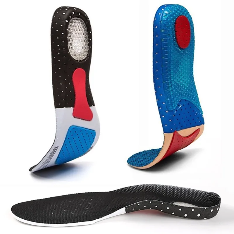

New Running Insole Sport Shoe Pad Silicon Gel Insoles Foot Care Breathable Deodorant Relief Pain Running Cushion 40-45 L Side