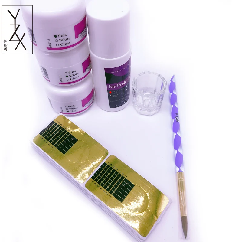 YZX 7 шт./компл. Розовая/белая/прозрачная акриловая пудра ручка для резьбы по дереву