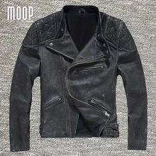 Vintage genuine leather jacket coat men 100% cowskin motorcycle jacket real leather coats veste cuir homme cappotto LT1024