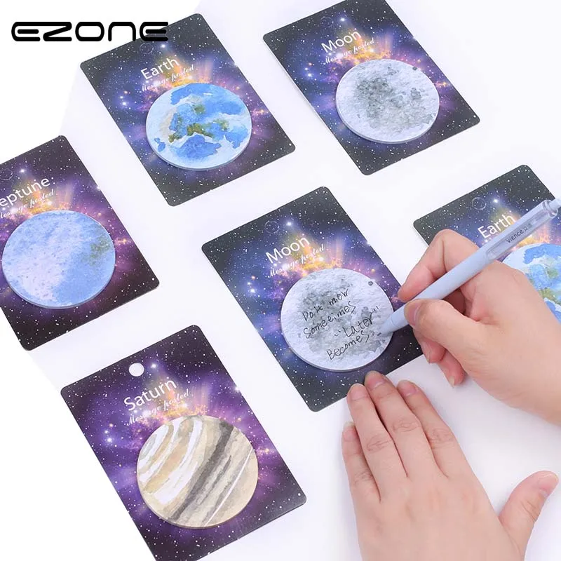 

EZONE 4PCS/Set Kawaii Planet Memo Pad Weekly Plan Sticky Notes Cute Stationery Office School Supplies Planner Sticker