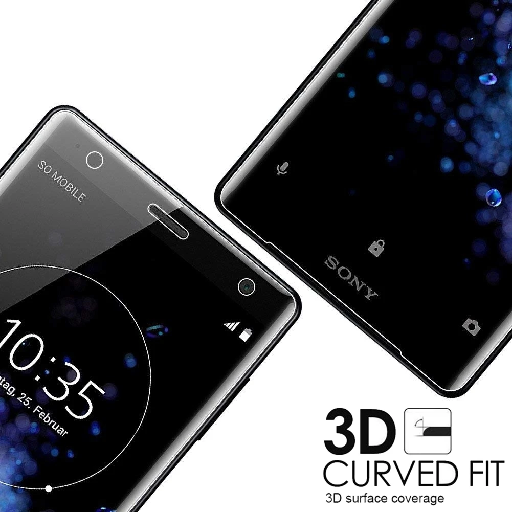 3D полное покрытие HD прозрачное закаленное стекло для Sony XZ2 Защитная пленка экрана