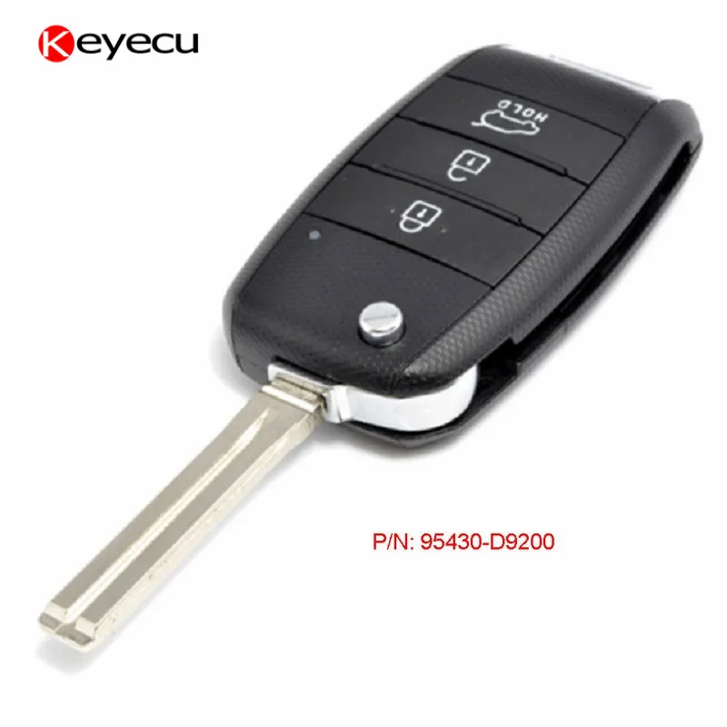 

Keyecu Replacement Upgraded Flip Car Key Remote Key Fob 3 Button 434MHz ID60-6F Chip for KIA Sportage 2016-2017 P/N: 95430-D9200