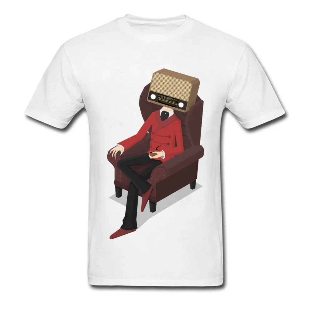 Casual T Shirts Faddish O-Neck Radiohead 100% Cotton Men Tops & Tees Summer Short Sleeve Tee-Shirts Wholesale Radiohead white