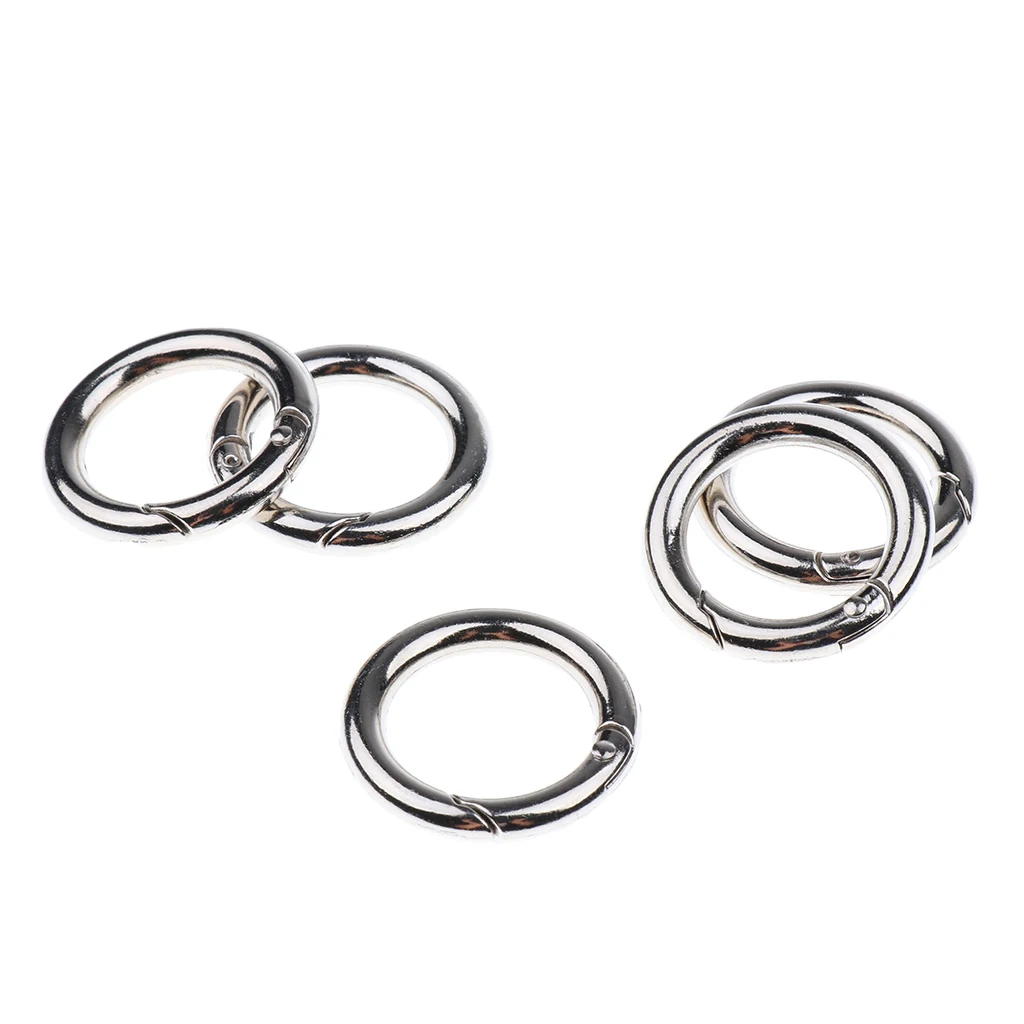 

5x Round Carabiner Camping Spring Snap Clips Hooks Keychain Key Ring 25mm Climbing Camping Hiking Accessories