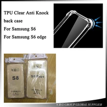100 шт./лот противоударные чехлы Чехол для samsung S6/S6 края, с украшением в виде кристаллов Прозрачный Силикон ТПУ чехол КРЫШКА ДЛЯ samsung S6/S6edge чехол для телефона