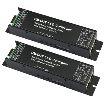 

Free shipping 4 channels LED RGBW Digital display Controller DMX 512 LED Decoder & Driver 12V-24V DMX Controller