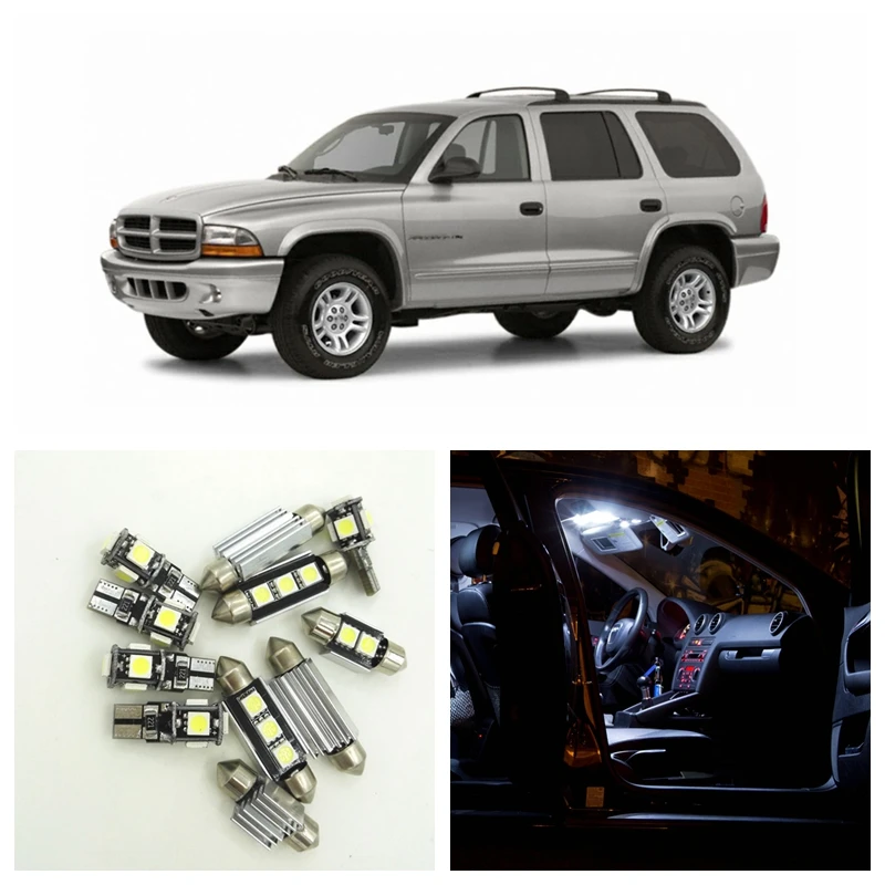 

9pcs Canbus Xenon White Car LED Light Bulbs Interior Package Kit For 1998-2003 Dodge Durango Map Dome License Plate Lamp