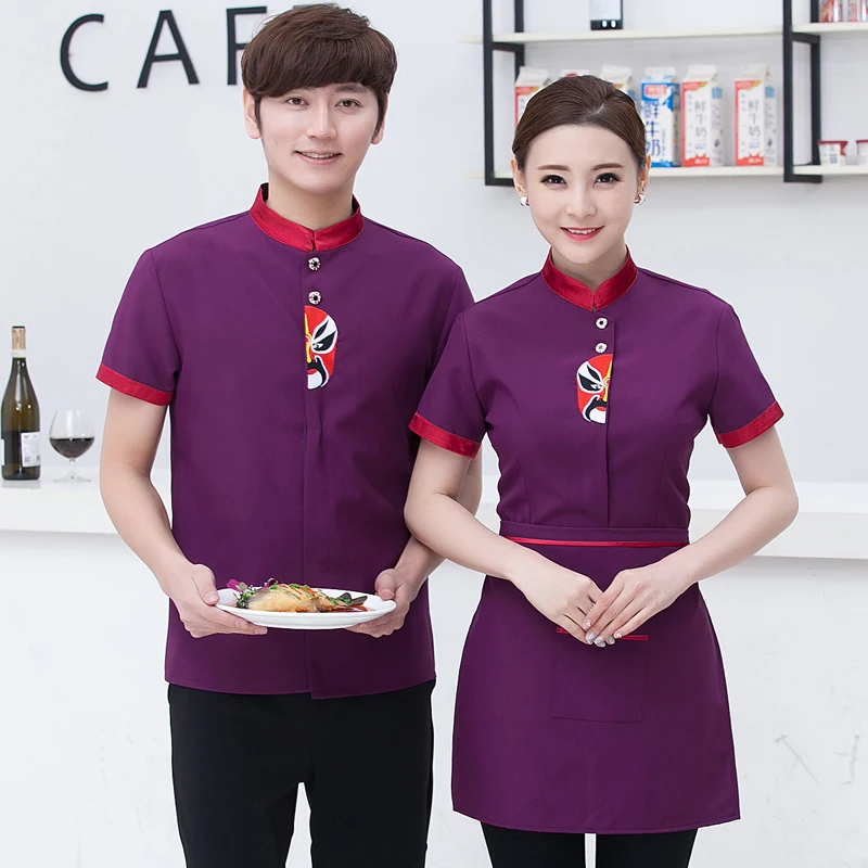 Hotel Restaurant Waiter Service Women Uniforms Overalls Summer Half