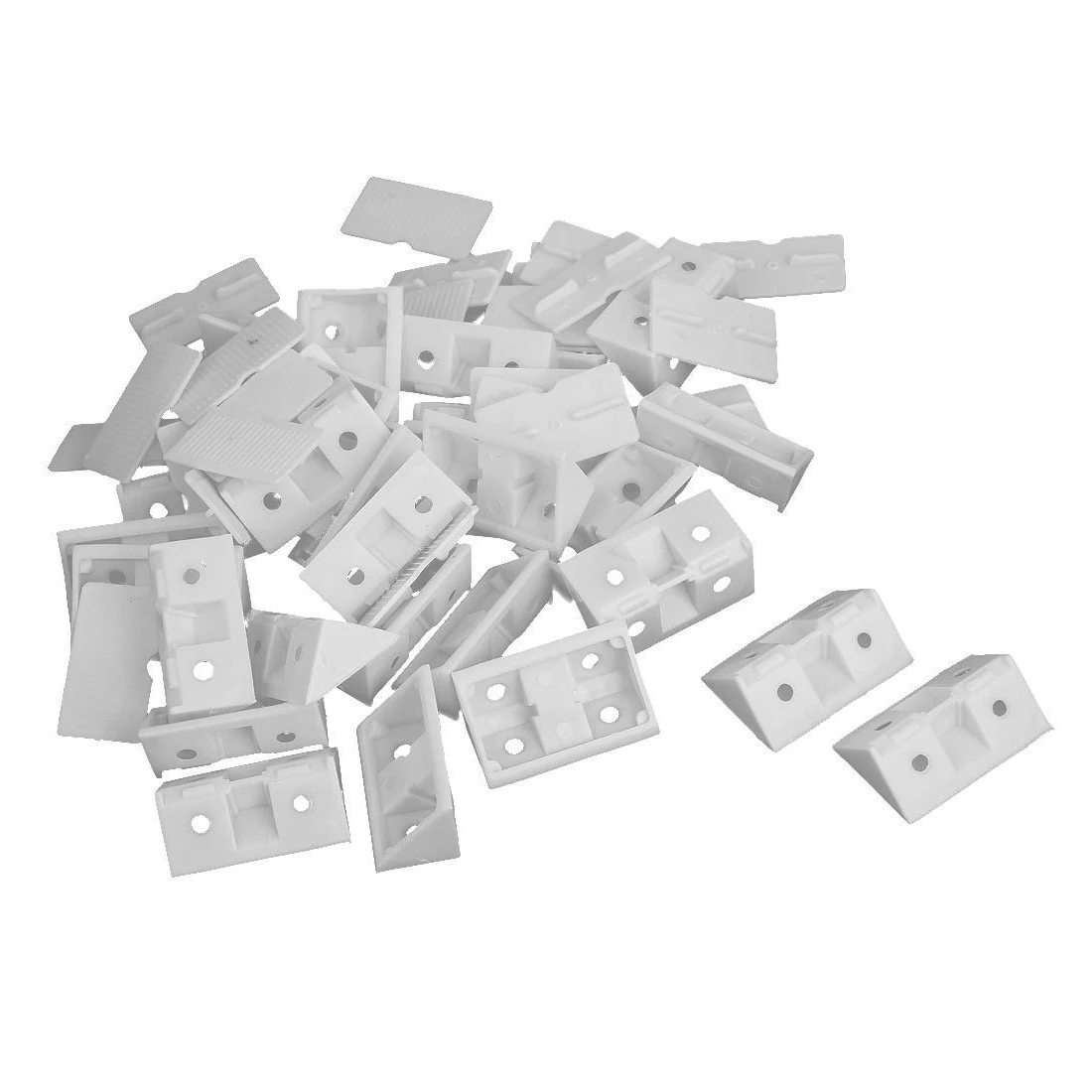 

Hot 30pcs Shelf Cabinet 90 Degree Plastic Corner Braces Angle Brackets White