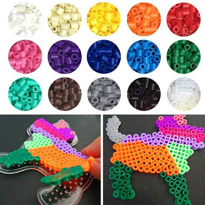 5 ミリメートル 15 色浜 perler ビーズ pe 子供 diy handmaking ヒューズビーズ知能教育おもちゃクラフト FJ88