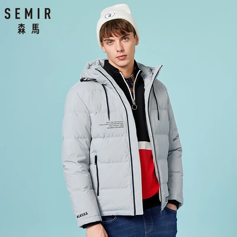 Бренд SEMIR толстый Повседневный модный пуховик для мужчин черный зеленый красный