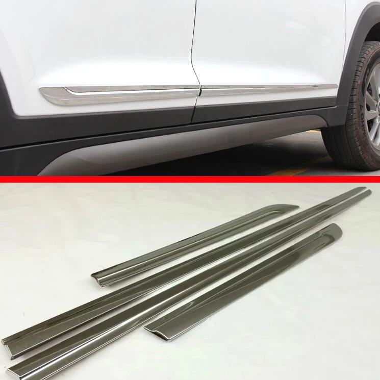 For Hyundai Tucson 2016 2018 ABS Chrome Side Door Body Molding Moulding Trimin Styling