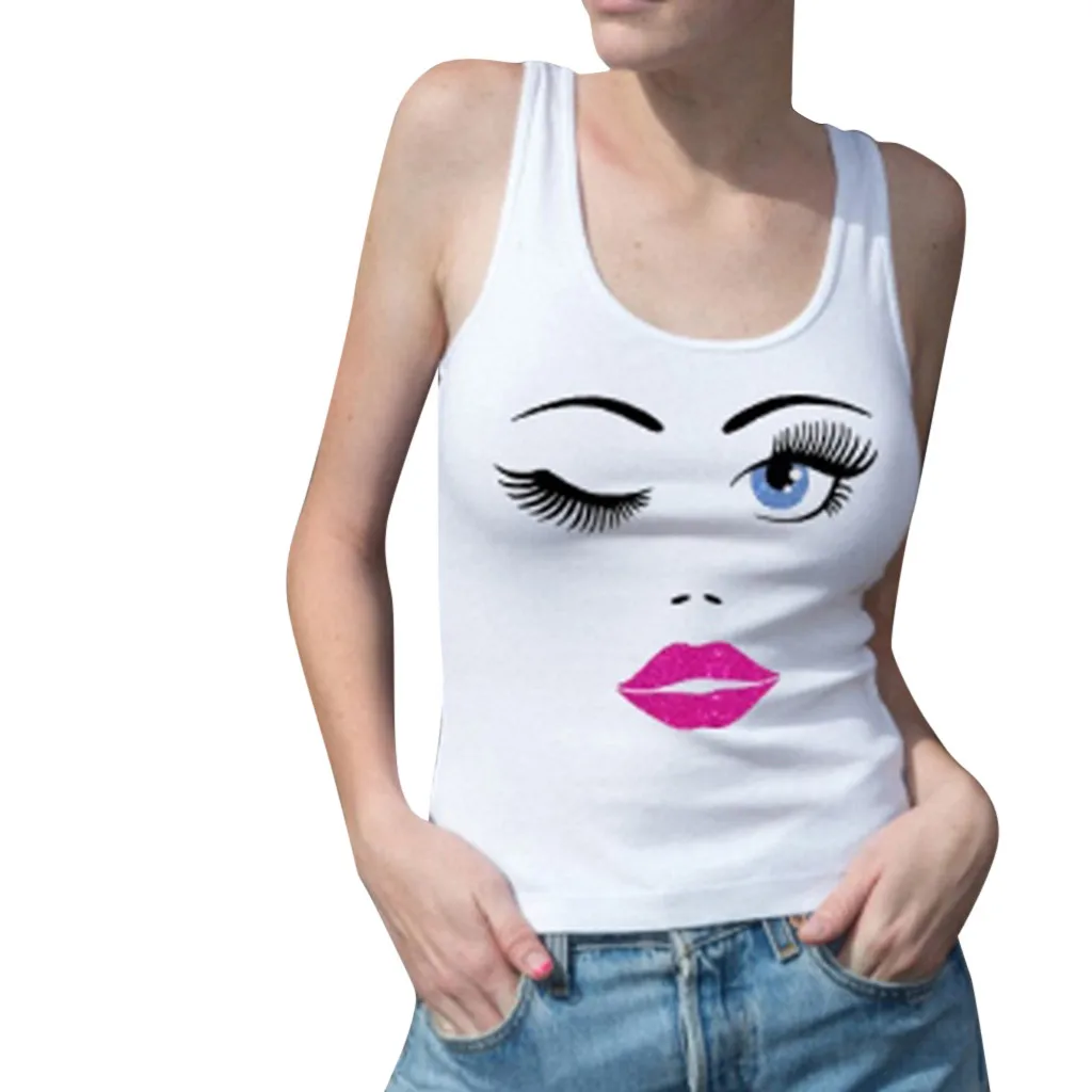 Новинка, camisetas verano mujer, женская тонкая красивая летняя майка с бретелями, без рукавов, забавная футболка, топ женский@#40