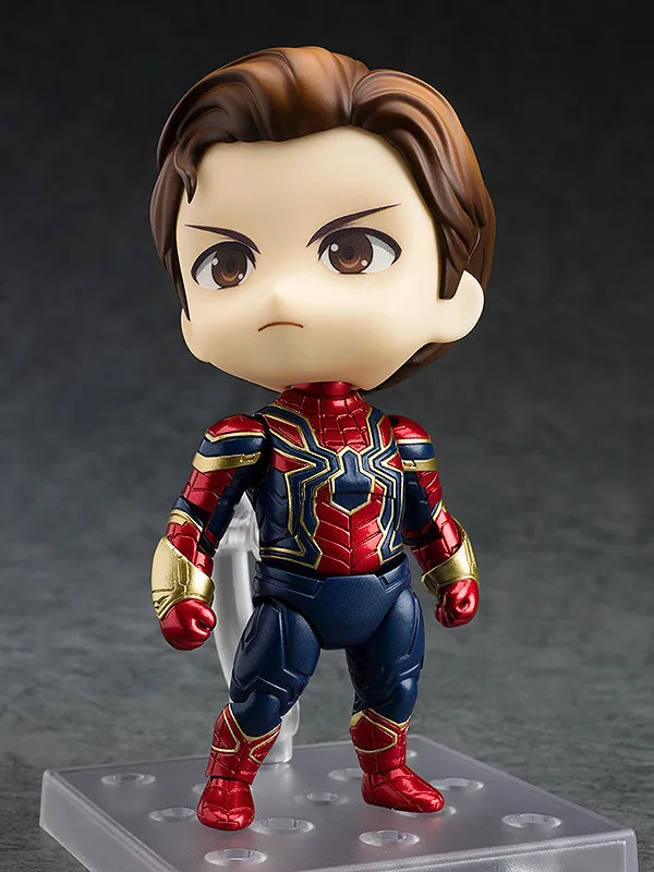 Аниме Marvel Мстители Nendoroid 1037 Милый Железный паук человек паук Kawaii 10 см фигурка игрушки