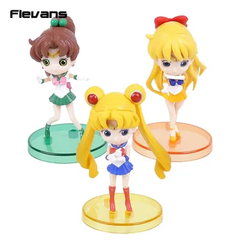 

Q posket Sailor Moon Tsukino Usagi / Sailor Jupiter Kino Makoto / Sailor Venus Minako Aino PVC Figures Toys Dolls 3pcs/set 8cm