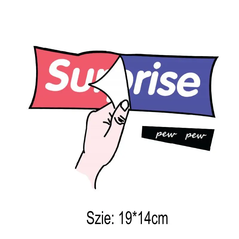 

19x14cm Fashion letter Iron On Stickers Washable Appliques A-level Patches Heat Transfer For DIY T-shirt Accessory Clothes Jeans